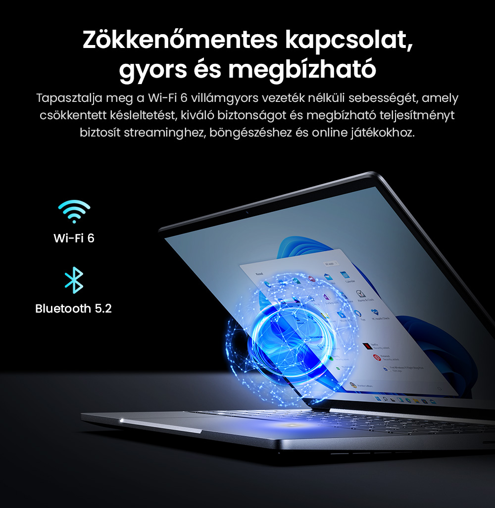CHUWI CoreBook X Laptop, 14 hüvelykes 2160*1440 kijelző, AMD Ryzen 5 7430U 6 magos max. 4.3GHz, 16GB RAM 512 GB SSD, WiFi 6 Bluetooth 5.2, 4000mAh akkumulátor, háttérvilágításos billentyűzet, 1*Teljes funkcionalitású Type-C, 2*USB3.0, 1*HDMI 1.4, 1*TF kártyahely, 1*Fejhallgató jack