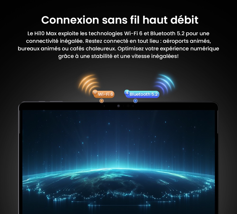 CHUWI Hi10 Max Tablette + clavier + Stylet, processeur Intel N150 4 cœurs à 3,6 GHz maximum, écran tactile 12,96 pouces, RAM 12 Go, SSD 512 Go, double écran 4K USB-C + Micro HDMI, Wi-Fi 6, 2 ports Type-C complets, 1 port USB 3.2, 1 prise audio