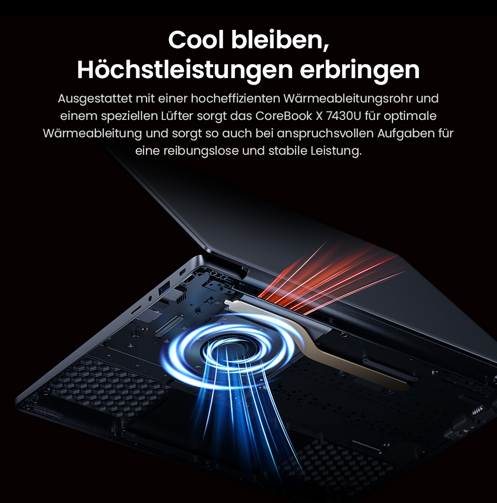 CHUWI CoreBook X Laptop, 14 Zoll 2160 x 1440 Display, AMD Ryzen 5 7430U 6 Kerne Max 4,3 GHz, 16 GB RAM 512 SSD, WiFi 6 Bluetooth 5.2, 4000 mAh Akku, Tastatur mit Hintergrundbeleuchtung, 1 * voll ausgestatteter Typ-C, 2 * USB 3.0, 1 * HDMI 1.4, 1 * TF-Kartensteckplatz, 1 * Kopfhöreranschluss