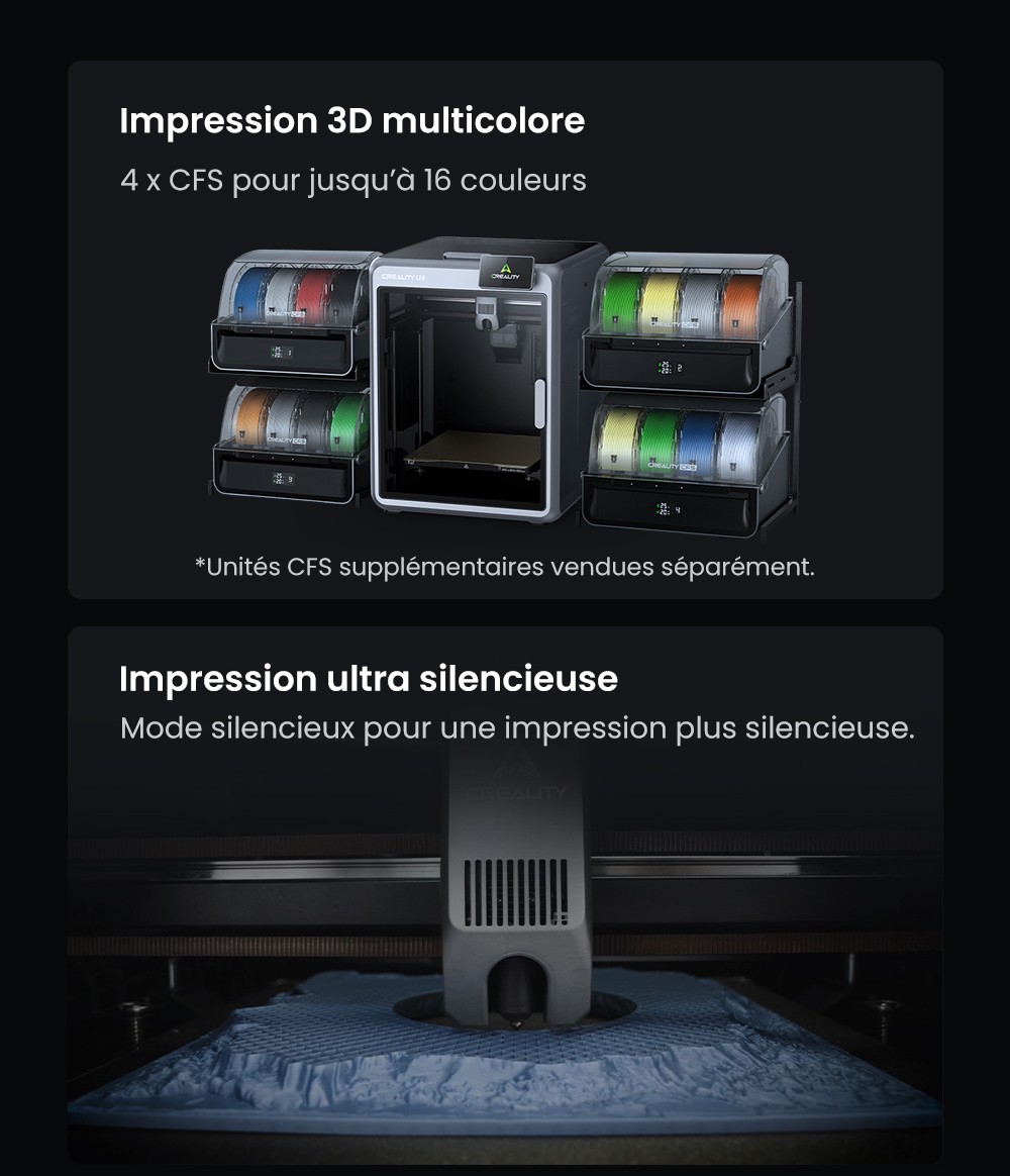 Creality K2 Combo Imprimante 3D, système CFS, 260*260*260mm