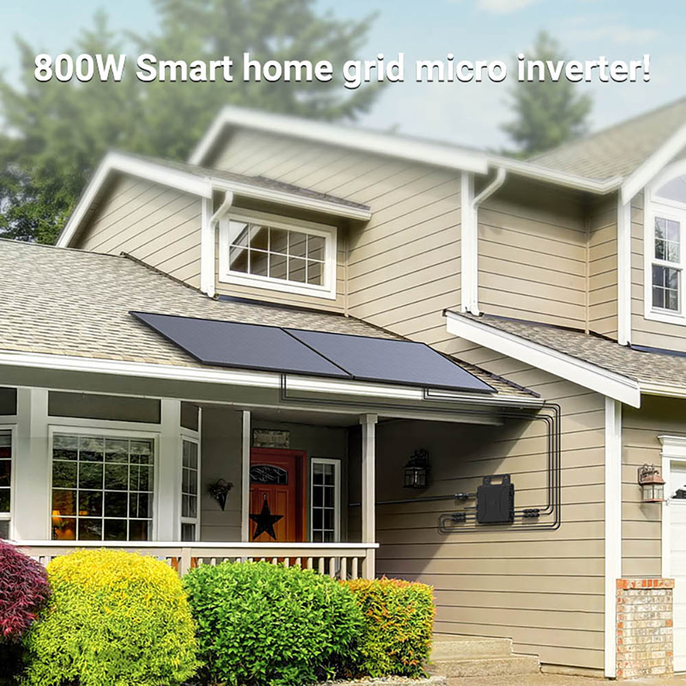 LIONSHEE LS-800Mi 800W Micro Inverter, 2 MPPTs, 230V Output, 96% Peak Efficiency, IP67 Waterproof, Wi-Fi Smart Monitoring