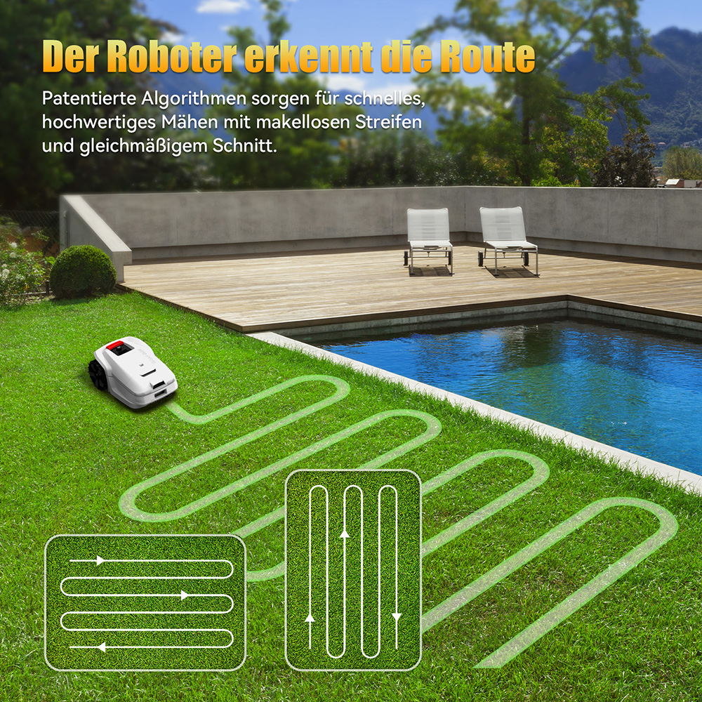 Goat Bot Unicut H1 Mähroboter ohne Kabel für bis zu 1500 m² große Flächen, kein Begrenzungskabel, RTK+VSLAM für präzise Kartierung, KI-Hindernisvermeidung, APP-Steuerung, Igelschutz Rasenroboter, IPX6 wasserdicht – Weiß