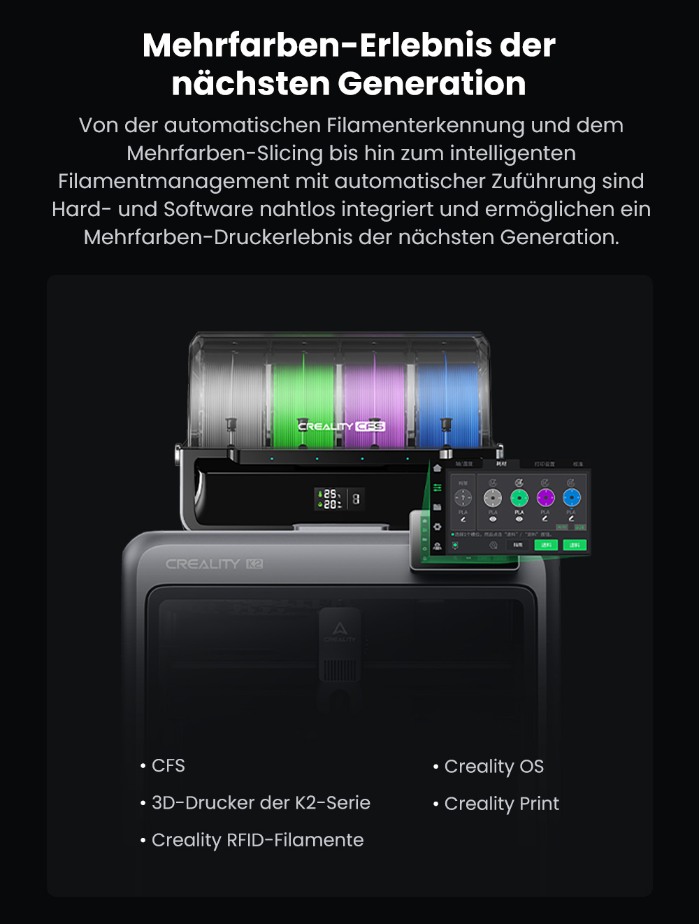 Creality K2 Combo 3D-Drucker, CFS-System, 260*260*260mm