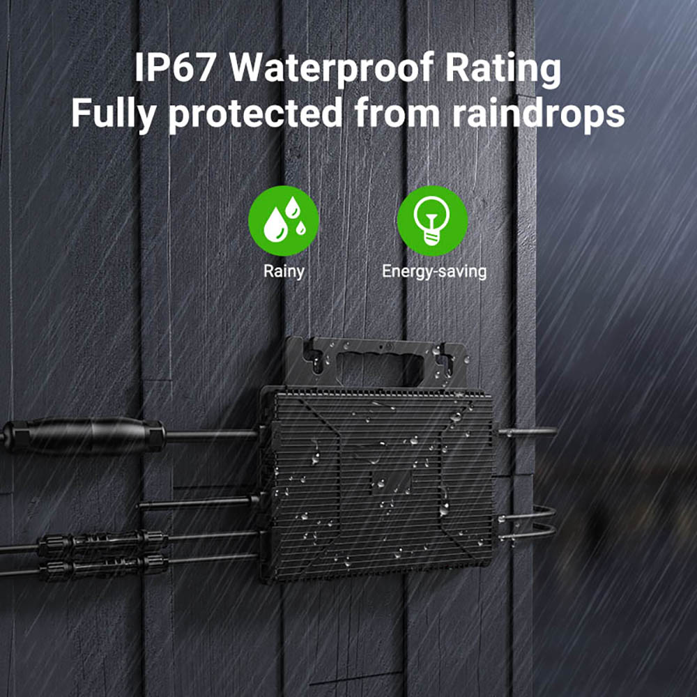 LIONSHEE LS-800Mi 800W Micro Inverter, 2 MPPTs, 230V Output, 96% Peak Efficiency, IP67 Waterproof, Wi-Fi Smart Monitoring