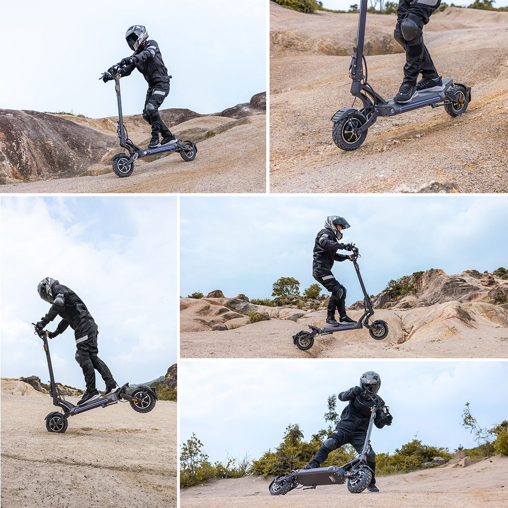 Ausom SR1 Elektromos Roller, 2*1000W-os Motor, 52V 20.8Ah Akkumulátor, 10 colos Gumiabroncsok, 65km/h Max. Sebesség, 95km Hatótávolság, Elöl és Hátul Hidraulikus Tárcsafékek, Lengőkaros Felfüggesztés