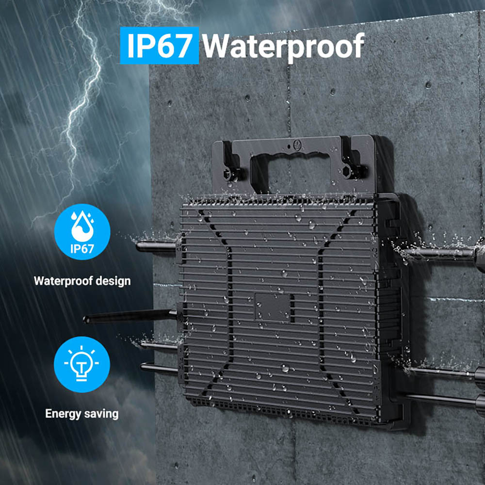 LIONSHEE LS-800Mi 800W Micro Inverter, 2 MPPTs, 230V Output, 96% Peak Efficiency, IP67 Waterproof, Wi-Fi Smart Monitoring