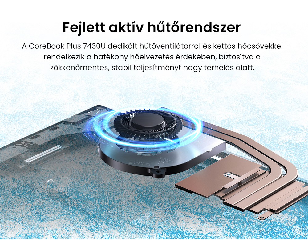CHUWI CoreBook Plus Laptop, 16 hüvelykes 1920x1200 IPS képernyő, AMD Ryzen 5 7430U 6 magos, max. 4,3 GHz, 16 GB RAM, 512 GB SSD, WiFi 6 Bluetooth 5.2, 2*Teljes funkcionalitású Type-C, 2*USB3.2, 1*USB2.0, 1*TF kártyahely, 1*HDMI, 1*RJ45, 1*Audio