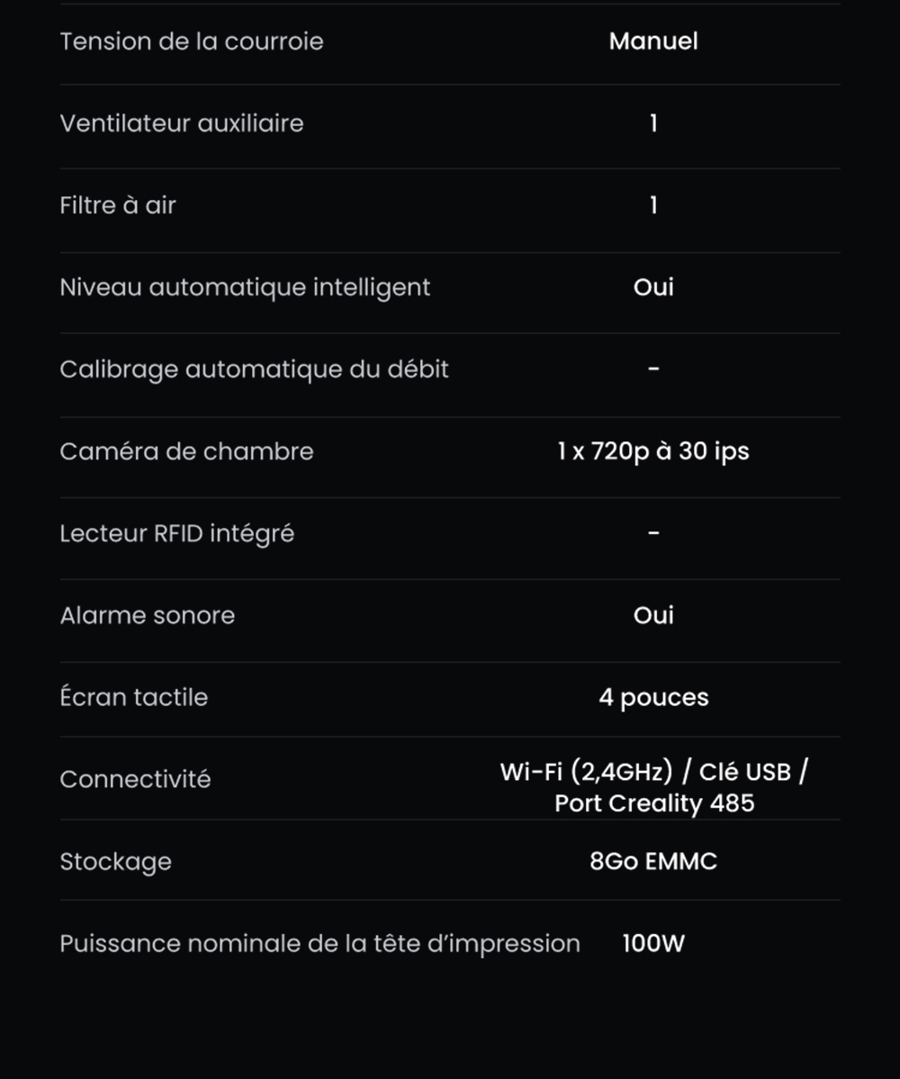 Creality K2 Combo Imprimante 3D, système CFS, 260*260*260mm