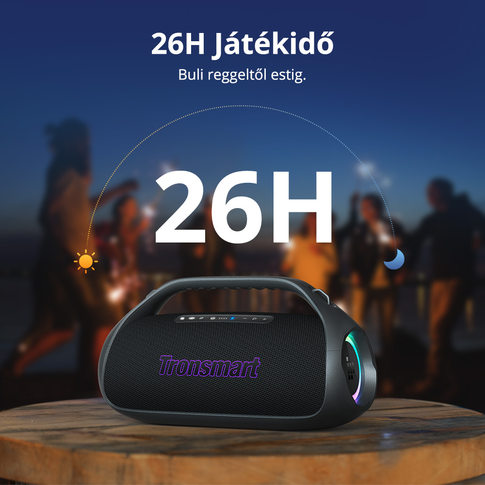 Tronsmart Bang 2 hordozható party hangszóró - fekete