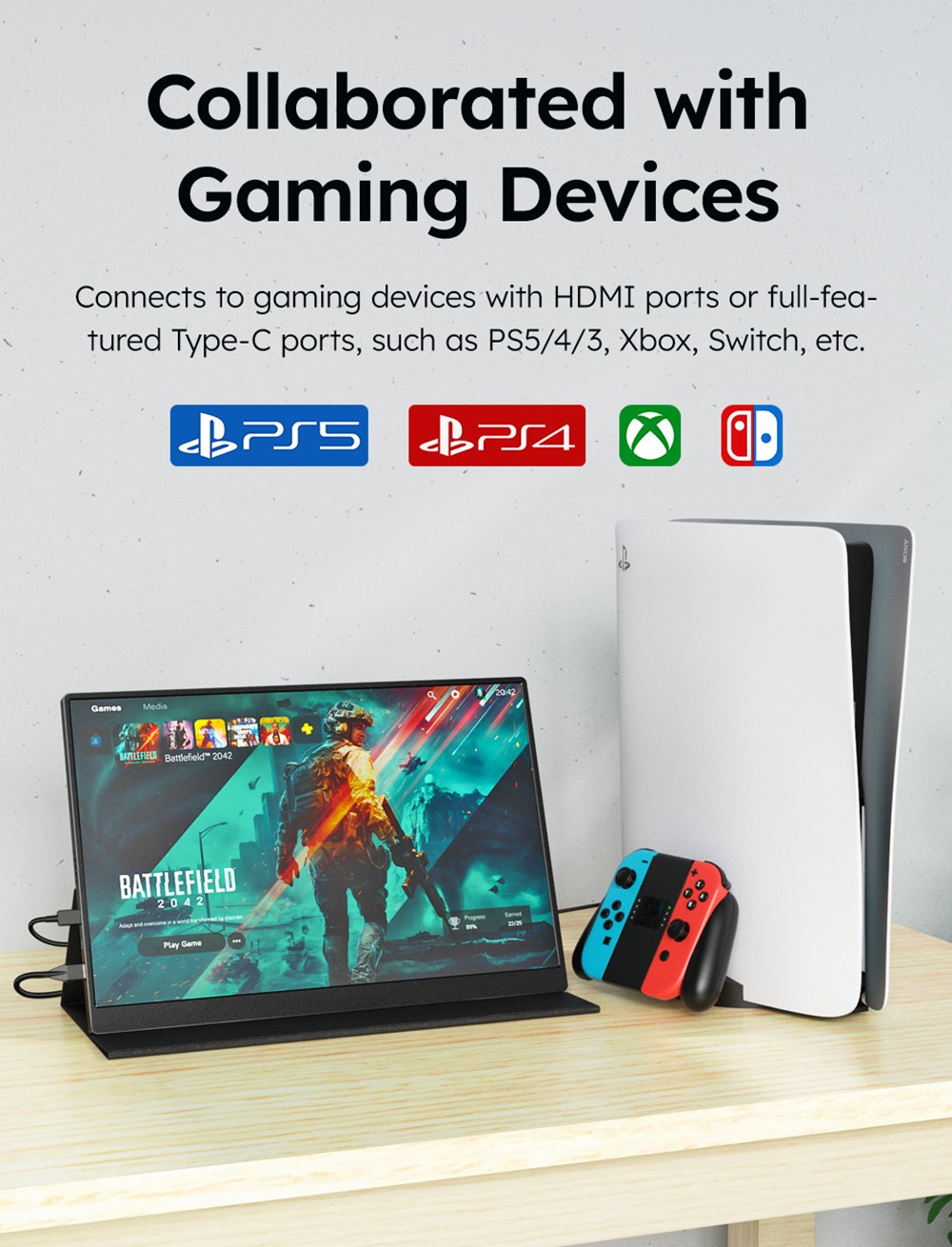 AOSIMAN P156QCC 15.6 inch Portable Monitor, 2560*1600, 100% sRGB, Dual Speakers, 1000:1 Contrast, 60Hz Refresh Rate, 2*Type-C, 1*Mini HDMI, 1*Headphone Jack