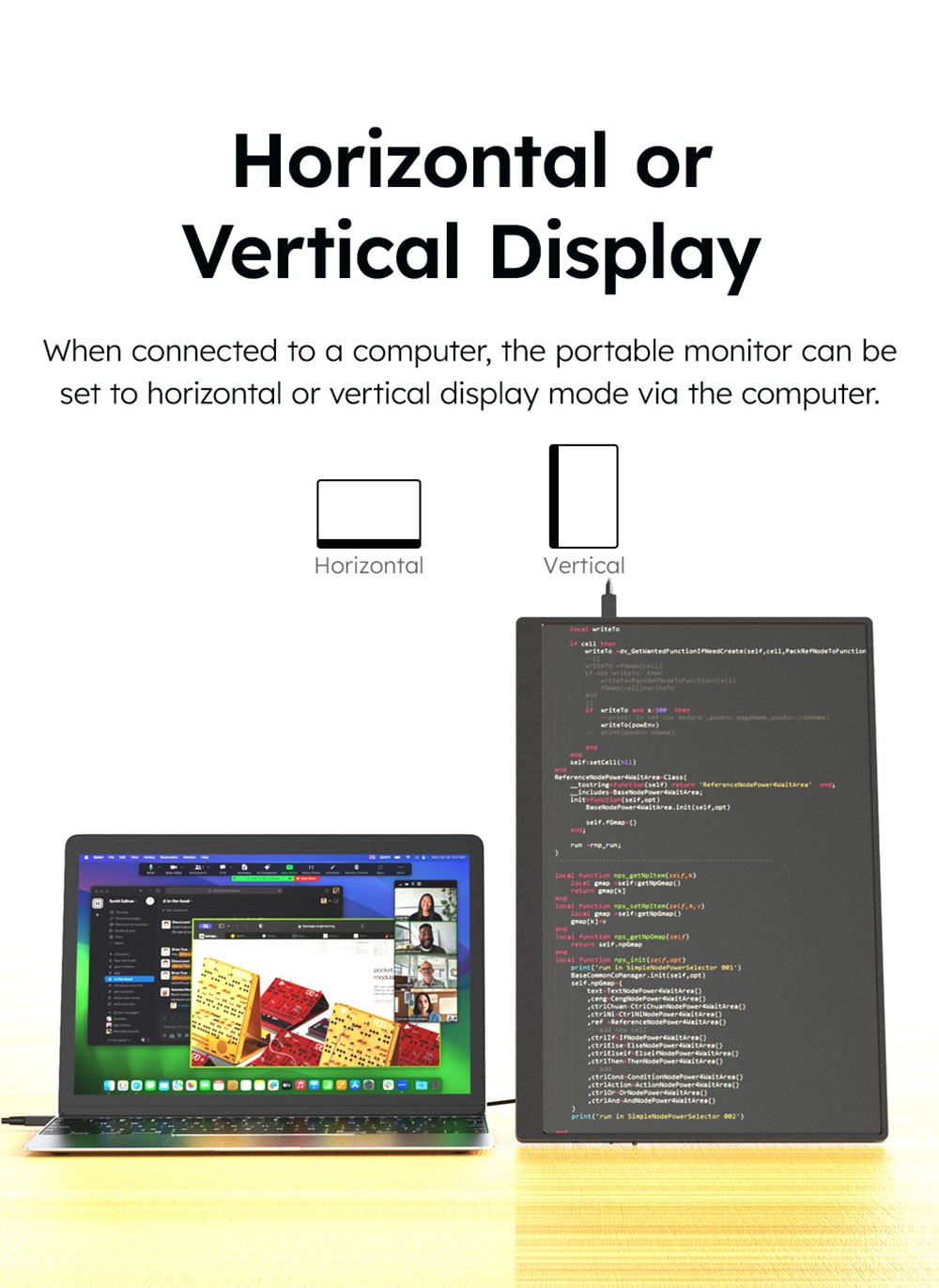 AOSIMAN P156QCC 15.6 inch Portable Monitor, 2560*1600, 100% sRGB, Dual Speakers, 1000:1 Contrast, 60Hz Refresh Rate, 2*Type-C, 1*Mini HDMI, 1*Headphone Jack