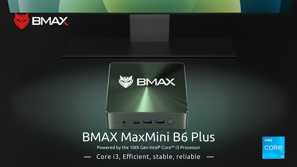 Refurbished BMAX B6 Plus Mini PC Intel Core i3-1000NG4, 12GB LPDDR4 512GB SSD, Windows 11 Pro, 5G WiFi