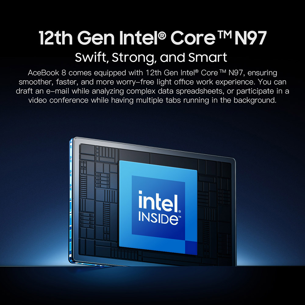 Refurbished Blackview Acebook 8 Laptop, 15.6-inch 1920*1080 IPS Screen, Intel Core N97, 16GB RAM 512GB SSD, Dual-band WiFi Bluetooth 5.0, 2*USB 3.0 1*USB 2.0 1*USB-C 1*HDMI 2.0 1*Audio Jack 1*MicroSD Card Slot, 38Wh Battery 36W Charge - Grey