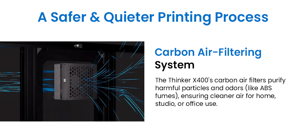 ERYONE ThinkerX400 FDM 3D Printer, 0.1-0.3 mm Print Precision, 500mm/s High Speed, 25-Point Grid Auto-Leveling - US Plug