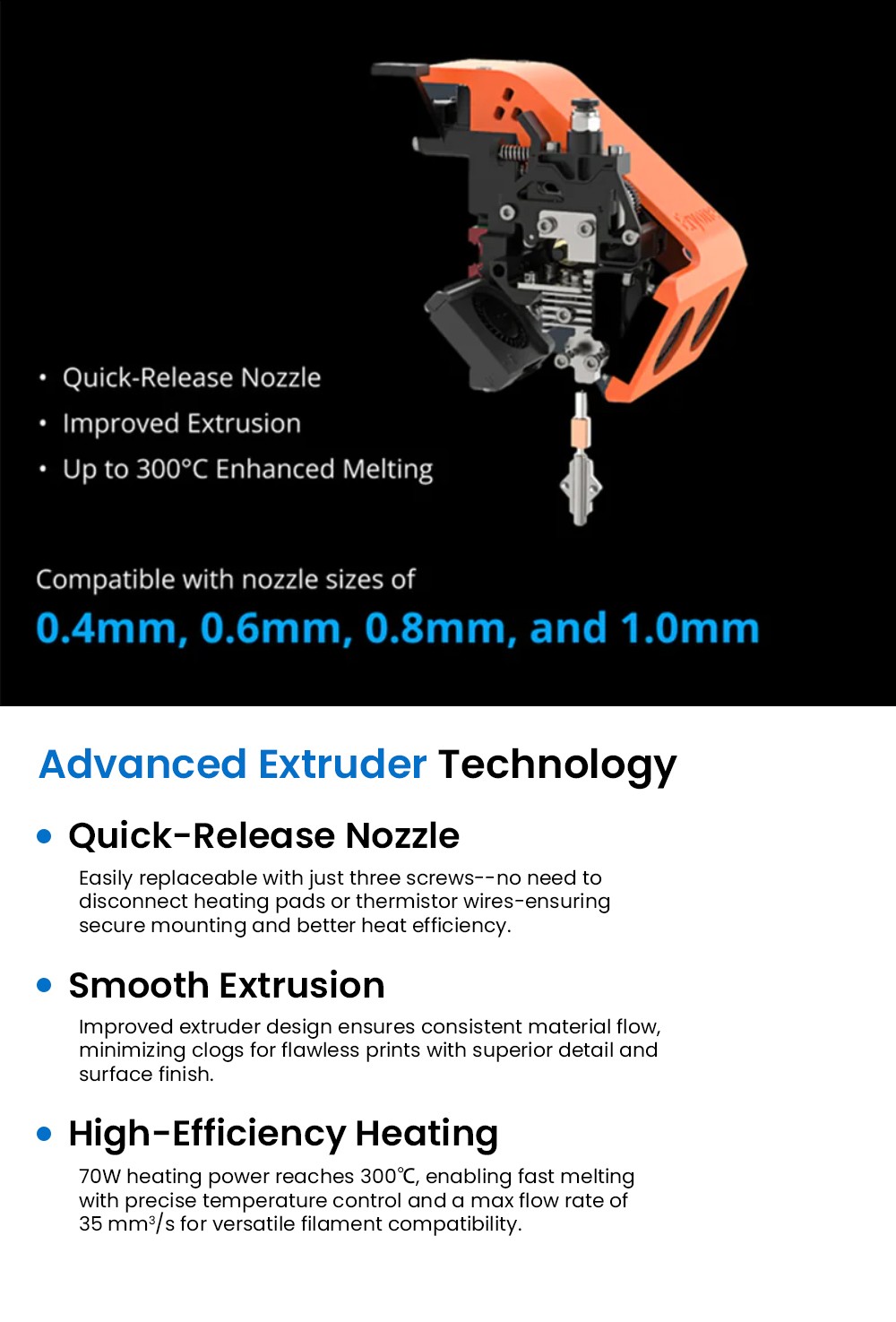 ERYONE ThinkerX400 FDM 3D Printer, 0.1-0.3 mm Print Precision, 500mm/s High Speed, 25-Point Grid Auto-Leveling - US Plug