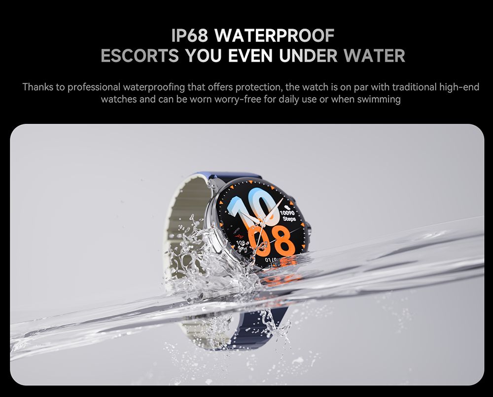 IMIKI Holo Ultra Smartwatch, 1.6 inch AMOLED Screen, 100+ Sports Modes, IP68 Waterproof, Health & Sleep Monitoring, Bluetooth Calling, 100+ Watch Faces - Black