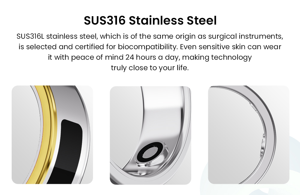 Bague intelligente IMIKI 2, étanche 5 ATM, surveillance du sommeil, commande tactile - 11#, diamètre 20,7 mm, circonférence 65 mm