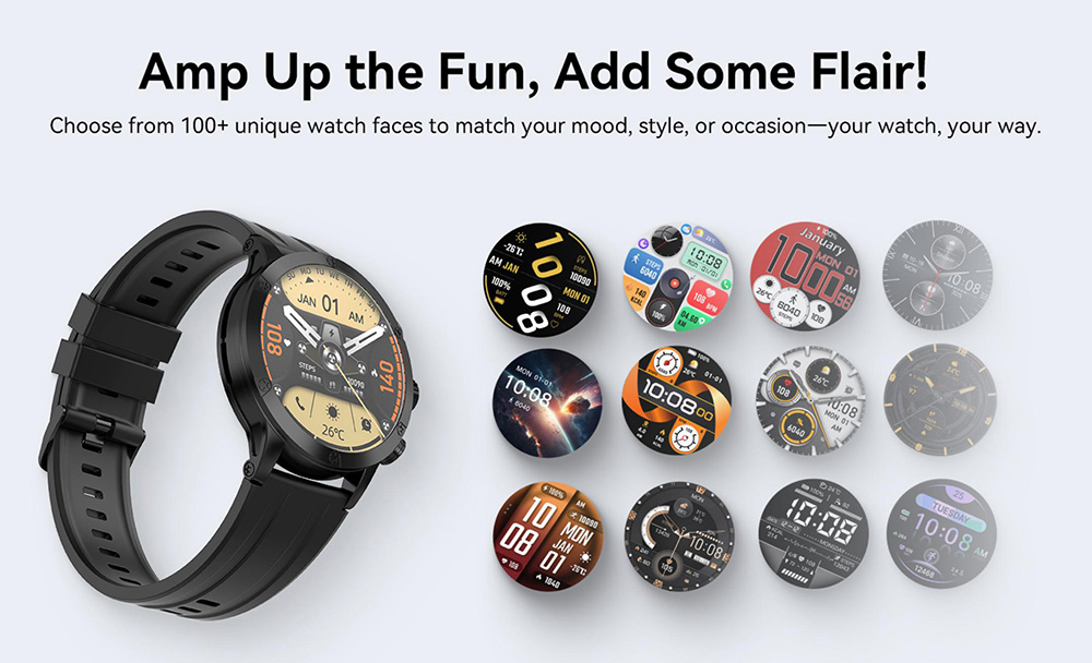 IMIKI XPLORER Pro Smartwatch, 1.6 inch AMOLED Screen, 450mAh Battery, 170+ Sports Modes, Heart Rate, SpO2 & Sleep Monitoring, Bluetooth Calling, 1ATM Water Resistant, 100+ Watch Faces