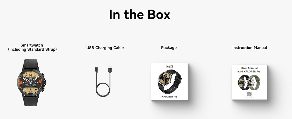 IMIKI XPLORER Pro Smartwatch, 1.6 inch AMOLED Screen, 450mAh Battery, 170+ Sports Modes, Heart Rate, SpO2 & Sleep Monitoring, Bluetooth Calling, 1ATM Water Resistant, 100+ Watch Faces