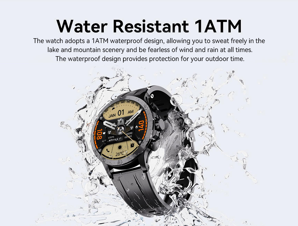 IMIKI XPLORER Pro Smartwatch, 1.6 inch AMOLED Screen, 450mAh Battery, 170+ Sports Modes, Heart Rate, SpO2 & Sleep Monitoring, Bluetooth Calling, 1ATM Water Resistant, 100+ Watch Faces