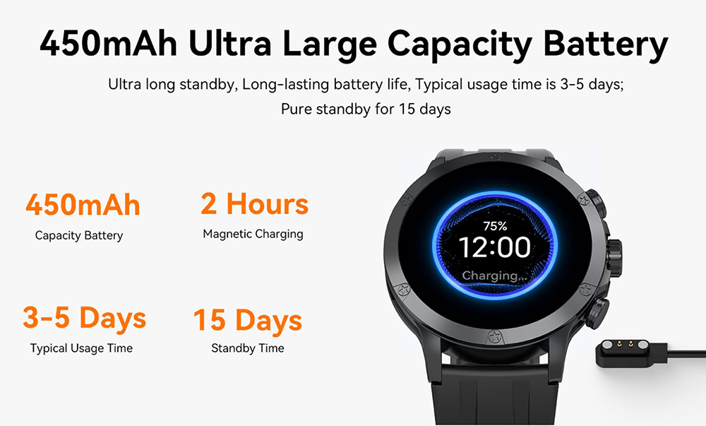 IMIKI XPLORER Pro Smartwatch, 1.6 inch AMOLED Screen, 450mAh Battery, 170+ Sports Modes, Heart Rate, SpO2 & Sleep Monitoring, Bluetooth Calling, 1ATM Water Resistant, 100+ Watch Faces