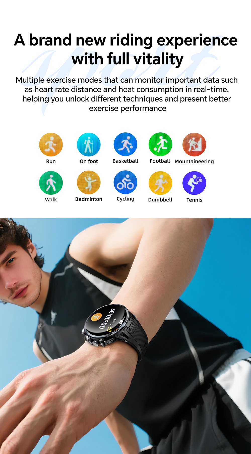 LOKMAT APPLLP 4 PRO Smartwatch, 1.75 inch AMOLED Screen, 5G Calling, NFC Function, Heart Rate Monitoring, Multiple Sports Modes - Black