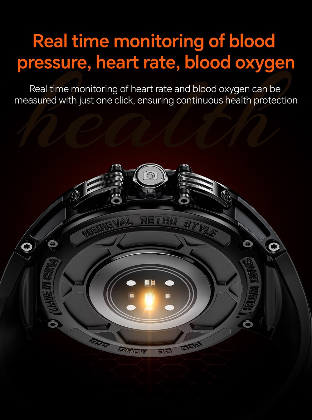 LOKMAT APPLLP 4 PRO Smartwatch, 1.75 inch AMOLED Screen, 5G Calling, NFC Function, Heart Rate Monitoring, Multiple Sports Modes - Golden