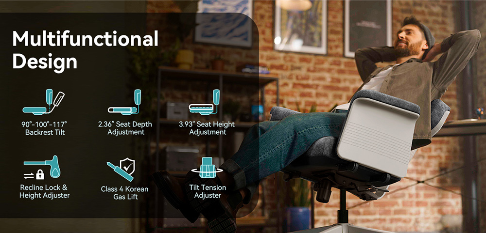 Newtral FB-DG Freedom-X több pozíciót szabályozó szék karfával - sötétszürke