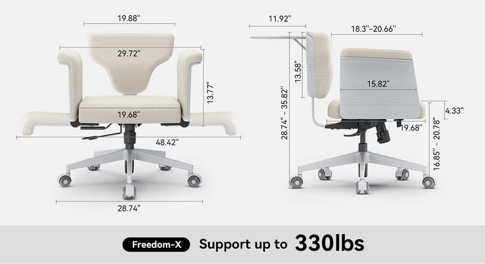 Newtral FF-A Freedom-X Multi-Posture Chair with Armrest - Apricot