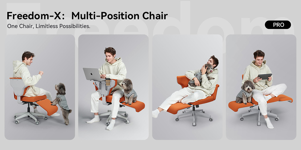Newtral FF-O Freedom-X Multi-Posture Chair with Armrest - Orange