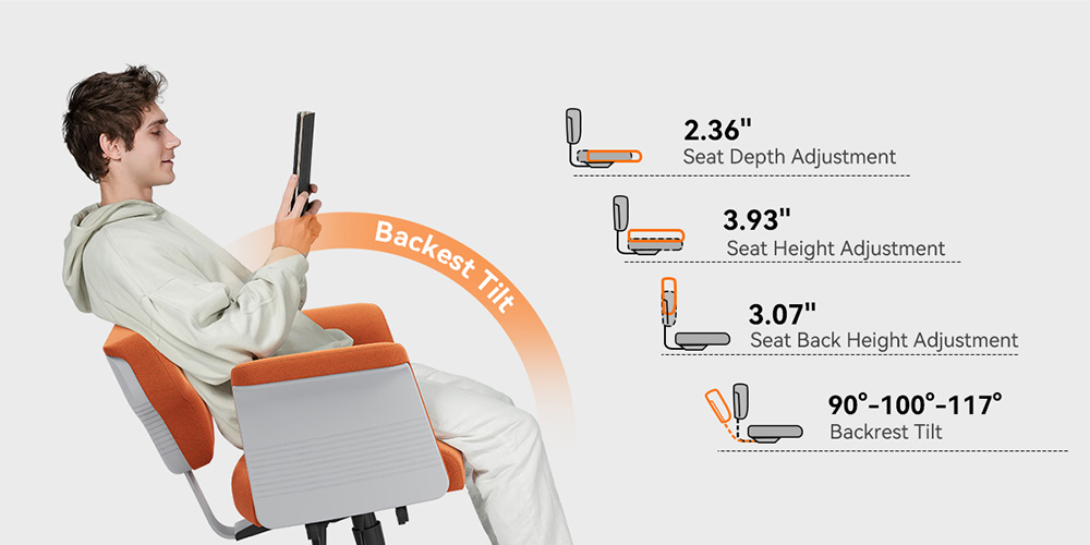 Newtral FF-O Freedom-X Multi-Posture Chair with Armrest - Orange
