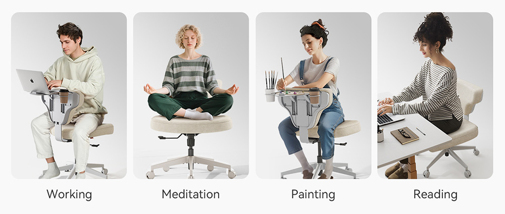 Newtral  FP-A  Freedom-X Multi-Posture Cross Legged Chair (Without Armrest) - Apricot