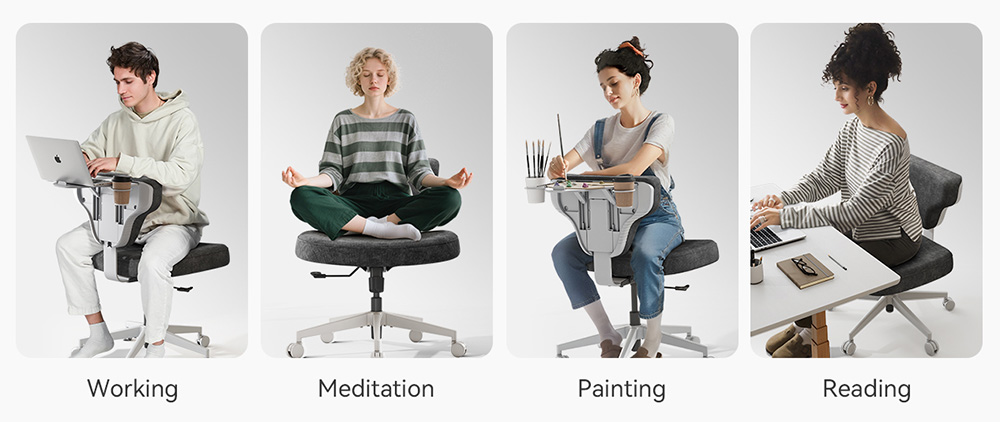 Newtral FP-DG  Freedom-X Multi-Posture Cross Legged Chair without Armrest Dark Grey