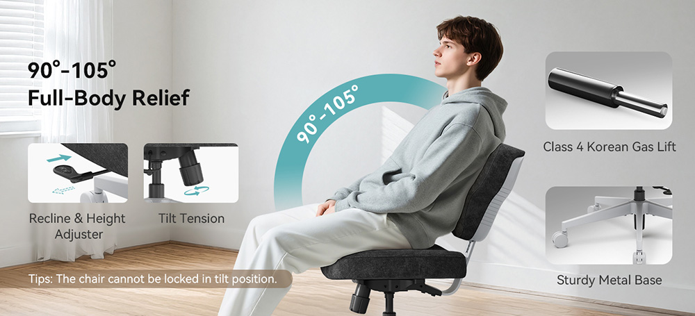 Newtral FP-DG  Freedom-X Multi-Posture Cross Legged Chair without Armrest Dark Grey