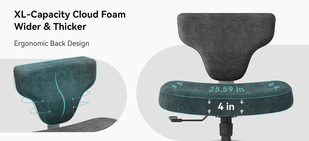 Newtral FP-DG  Freedom-X Multi-Posture Cross Legged Chair without Armrest Dark Grey