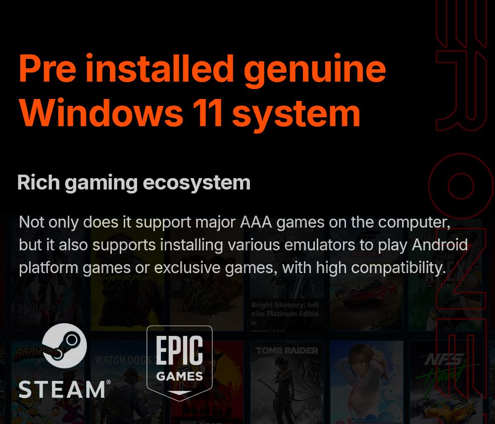 One Netbook OneXPlayer X1 Air Portable 3-in-1 Gaming PC, Intel Core Ultra 5 258V 8 Cores Max 4.5GHz, 10.95 inch 2560*1600 120Hz Screen, 32GB LPDDR5X RAM 512GB SSD, Facial & Fingerprint Unlock, 2*USB4.0, 1*USB3.2, 1*TF Card, 1*Mini SSD Slot - EU Plug