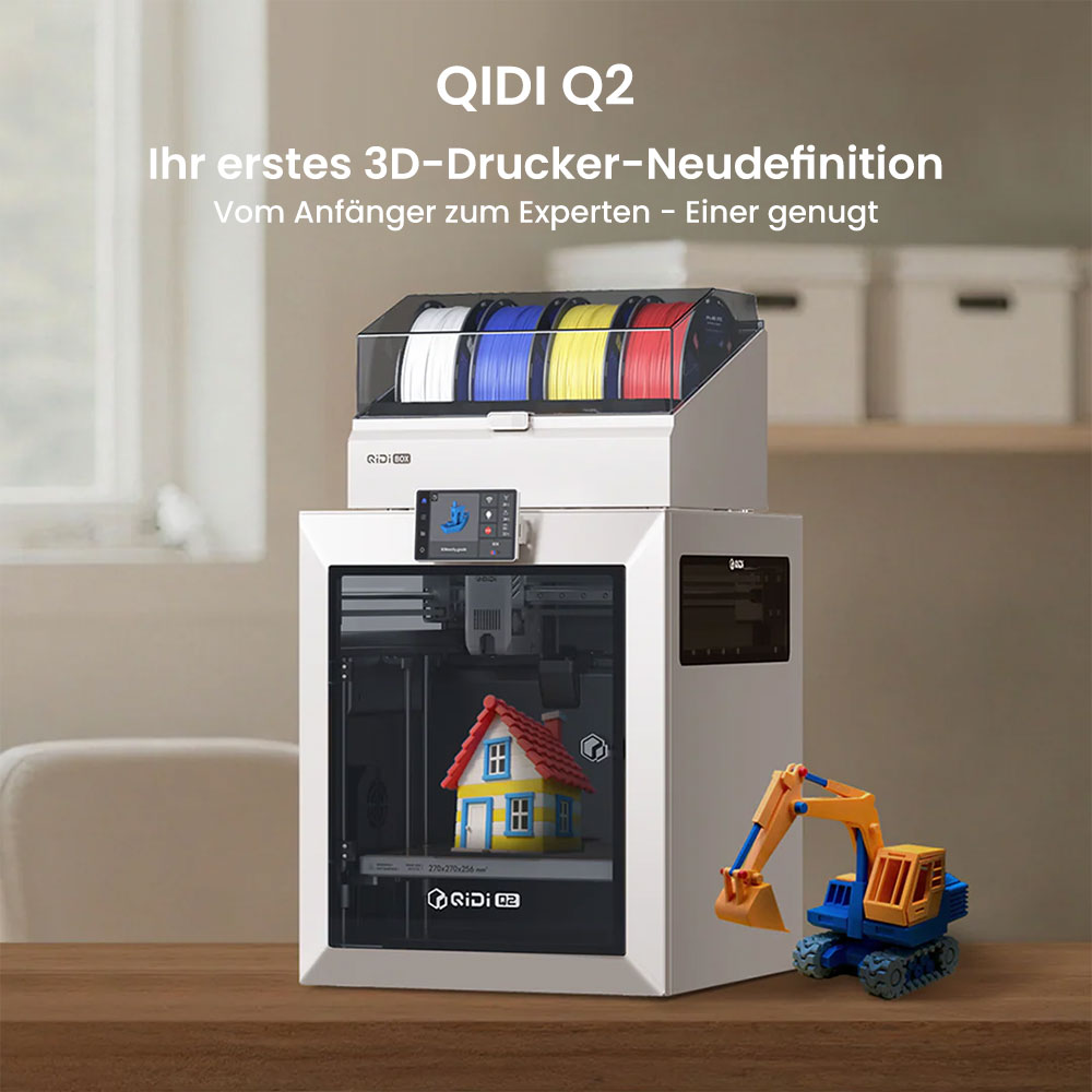 QIDI TECH Q2 3D Printer, 600mm/s High-Speed, 370°C Hot End, Enclosed Chamber 65°C, Auto Leveling, AI Camera, Large Build Volume 270×270×256mm, Compatible with PLA/ABS/PETG/TPU and Advanced Materials
