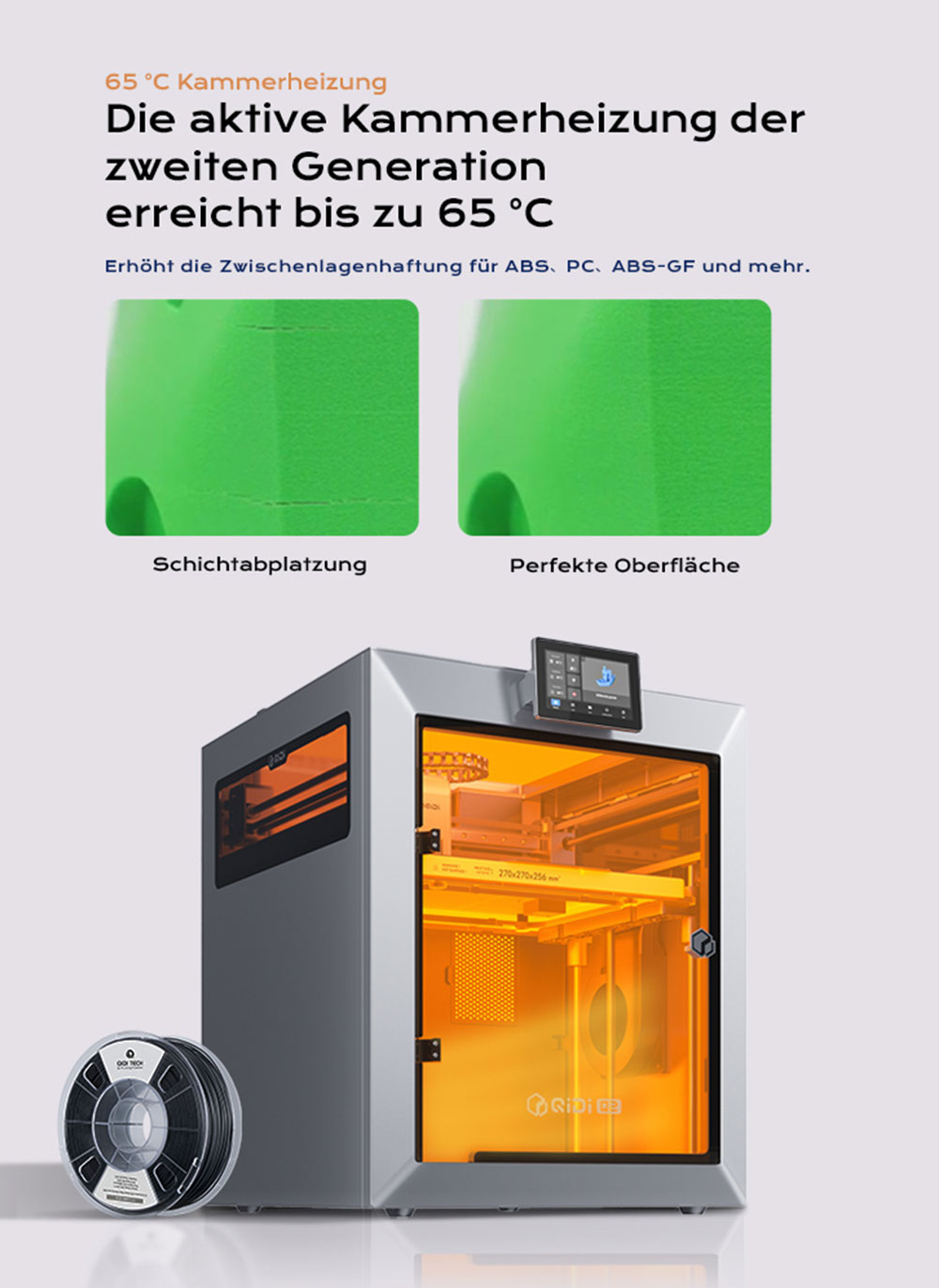 QIDI TECH Q2 3D Printer, 600mm/s High-Speed, 370°C Hot End, Enclosed Chamber 65°C, Auto Leveling, AI Camera, Large Build Volume 270×270×256mm, Compatible with PLA/ABS/PETG/TPU and Advanced Materials