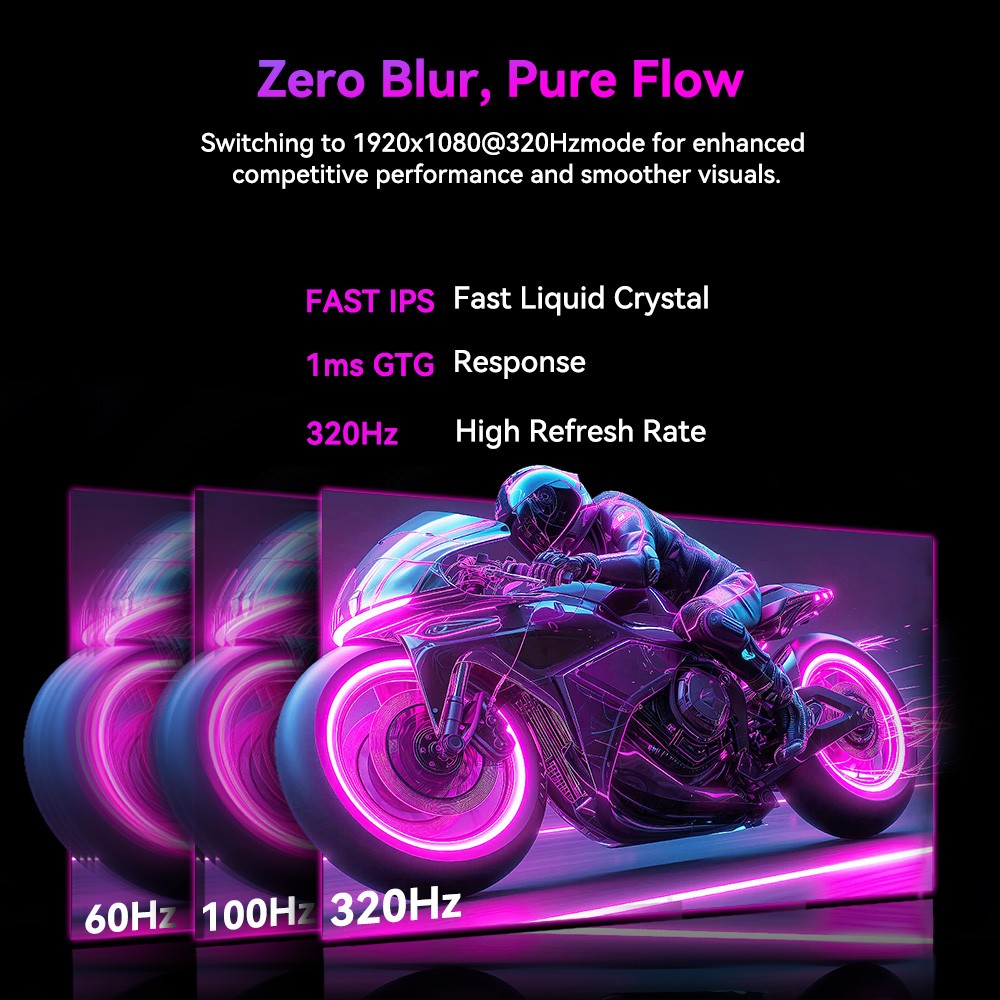 TITAN ARMY P275MV PLUS Gaming Monitor, 27 inch Fast IPS Screen, 3840*2160@160Hz & 1920*1080@320Hz, HDR1000, DyDs Mini LED, 1ms GTG Response Time, FreeSync, FPS/RTS Gaming Mode, 2*USB-A, 1*USB-B, 1*Type-C, 2*HDMI2.1, 1*DP1.4, 1*Audio