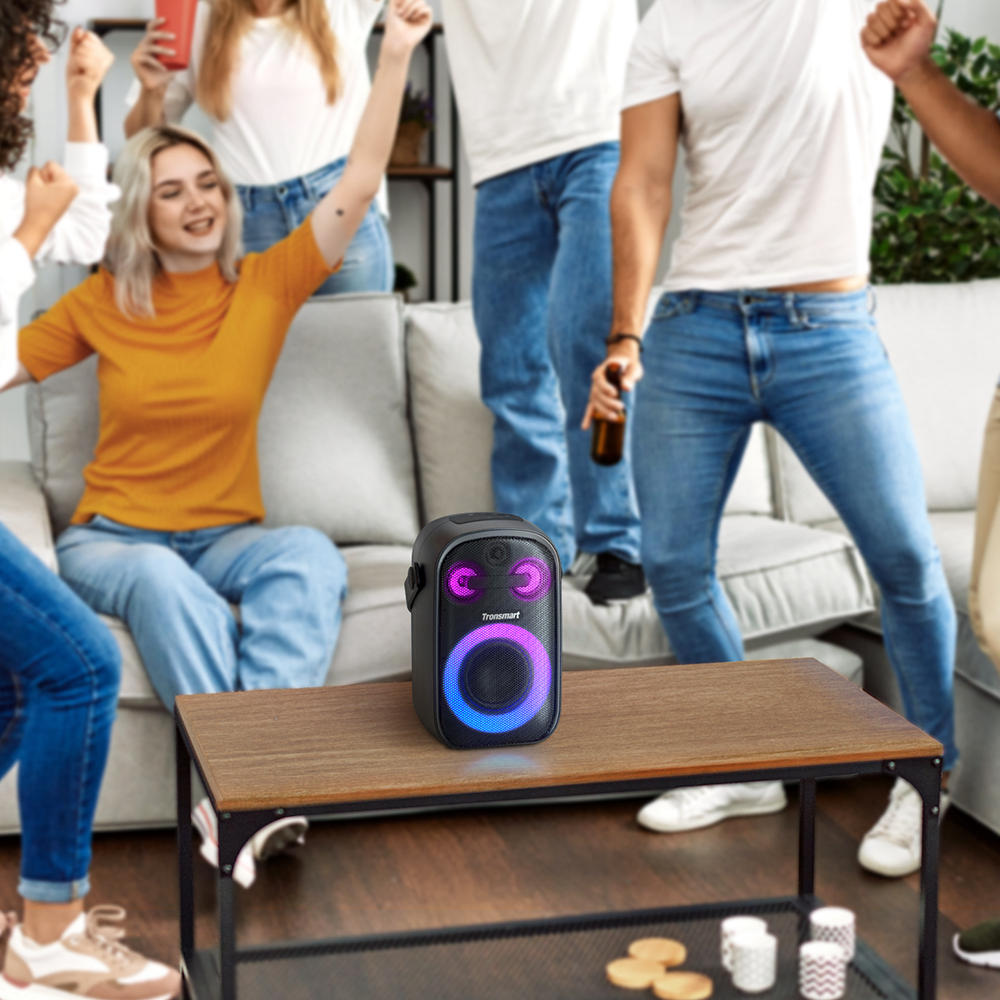 Tronsmart Halo 100 kültéri és parti hangszóró 60 W erős teljesítményű IPX6 vízálló hangszóró fekete