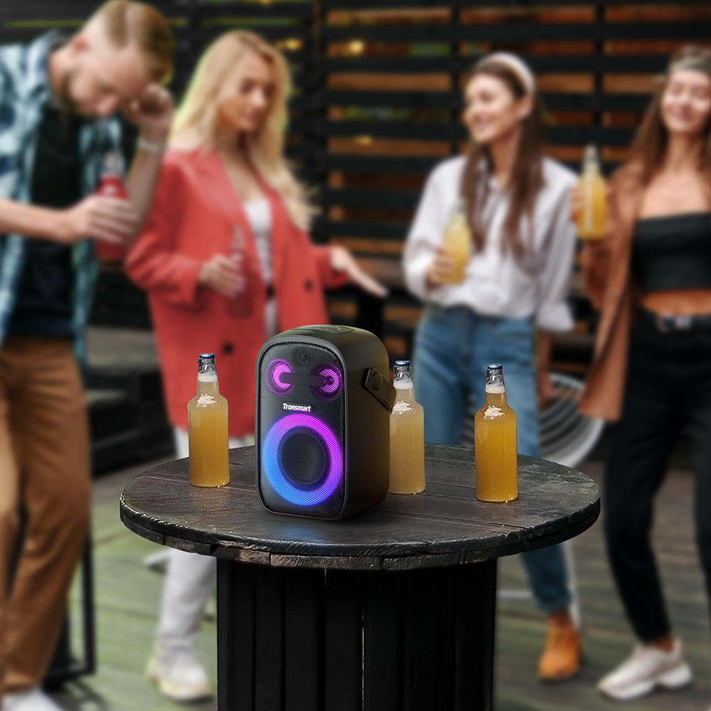 Tronsmart Halo 100 kültéri és parti hangszóró 60 W erős teljesítményű IPX6 vízálló hangszóró fekete