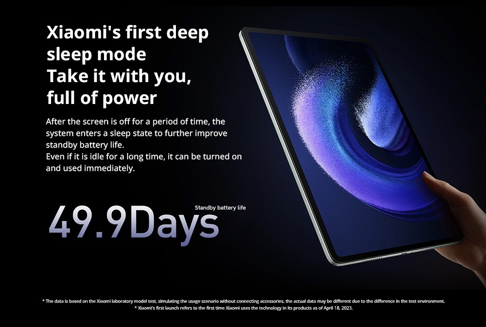 Refurbished Xiaomi Pad 6 CN Version Snapdragon 870 Processor, Android 13, 8GB RAM 128GB ROM, 13MP Rear Camera Dual-band WiFi - Blue
