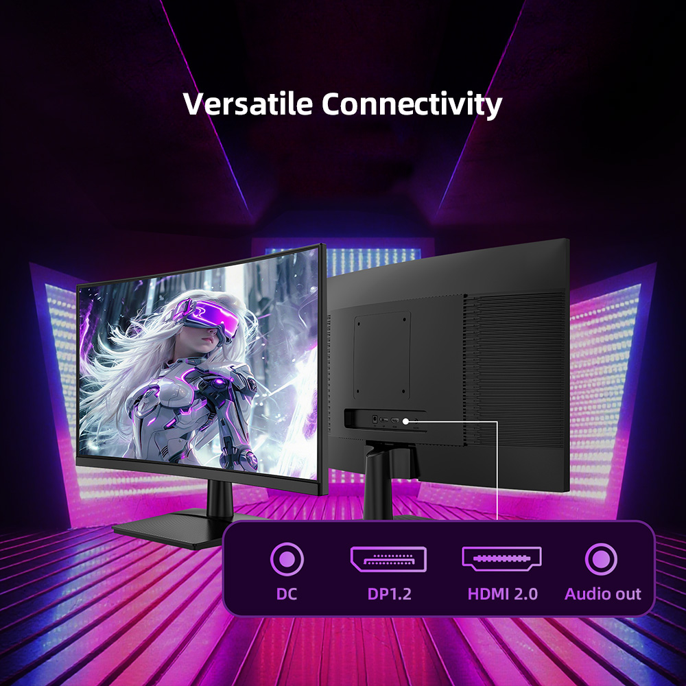 TITAN ARMY C24A1H Gaming Monitor, 23.6 inch 1500R Curved VA Screen, 1920*1080, 240Hz Refresh Rate, Dynamic OD, FreeSync, HDR10, 10 Scenario Modes, 96% sRGB, Game+, 1*HDMI 2.0, 1*DP1.2, 1*Audio, Low Blue Light