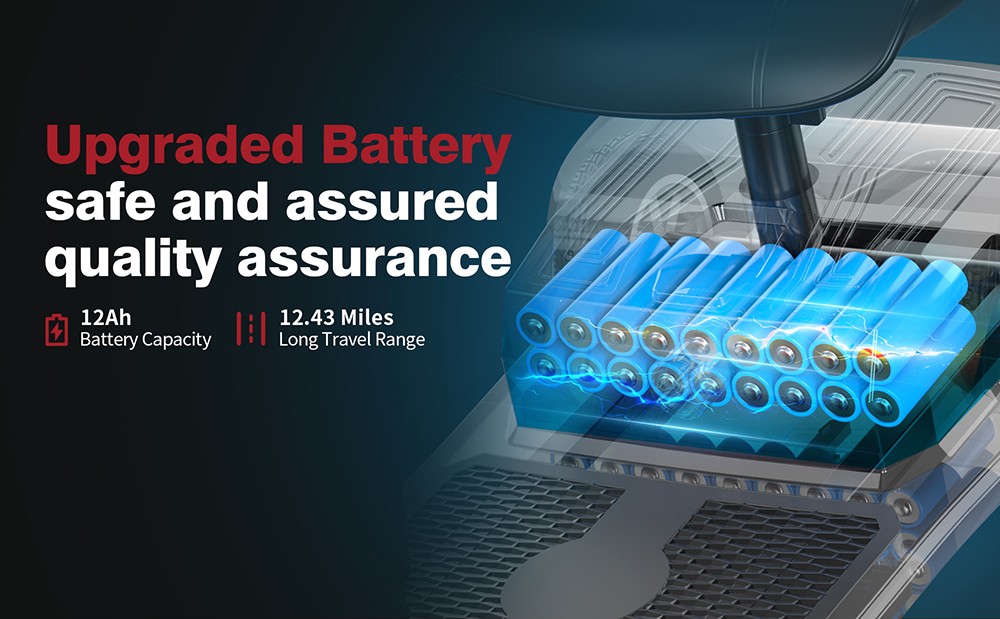 Unificare Lucas Pro Trottinette à quatre roues, moteur 180W, batterie 24V 12Ah, pneus de 8 pouces, vitesse maximale de 6 km/h, autonomie de 20 km, frein magnétique, charge maximale de 190 kg - Rouge