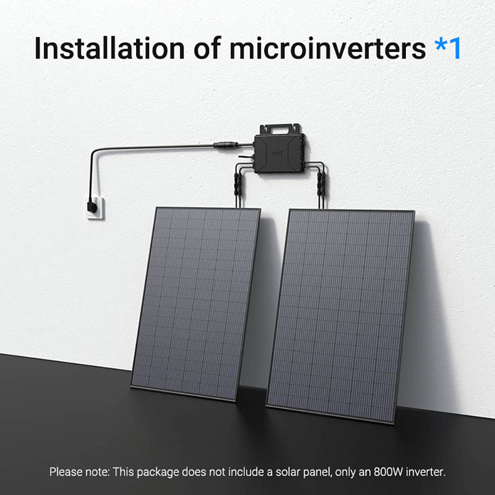 LIONSHEE LS-800Mi 800W Micro Inverter, 2 MPPTs, 230V Output, 96% Peak Efficiency, IP67 Waterproof, Wi-Fi Smart Monitoring