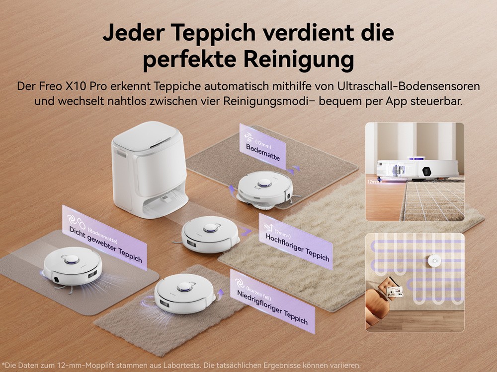 Narwal Freo X10 Pro Saug- und Wischroboter, 11.000Pa Saugleistung, 120 Tage Selbstentleerung, Verwicklungsfrei, Automatisches Mopwaschen & -trocknen, Hindernisvermeidung, für Tierhaare und Hartböden – Weiß