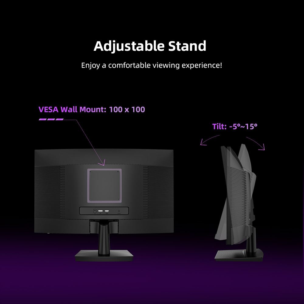 TITAN ARMY C24A1H Gaming Monitor, 23.6 inch 1500R Curved VA Screen, 1920*1080, 240Hz Refresh Rate, Dynamic OD, FreeSync, HDR10, 10 Scenario Modes, 96% sRGB, Game+, 1*HDMI 2.0, 1*DP1.2, 1*Audio, Low Blue Light