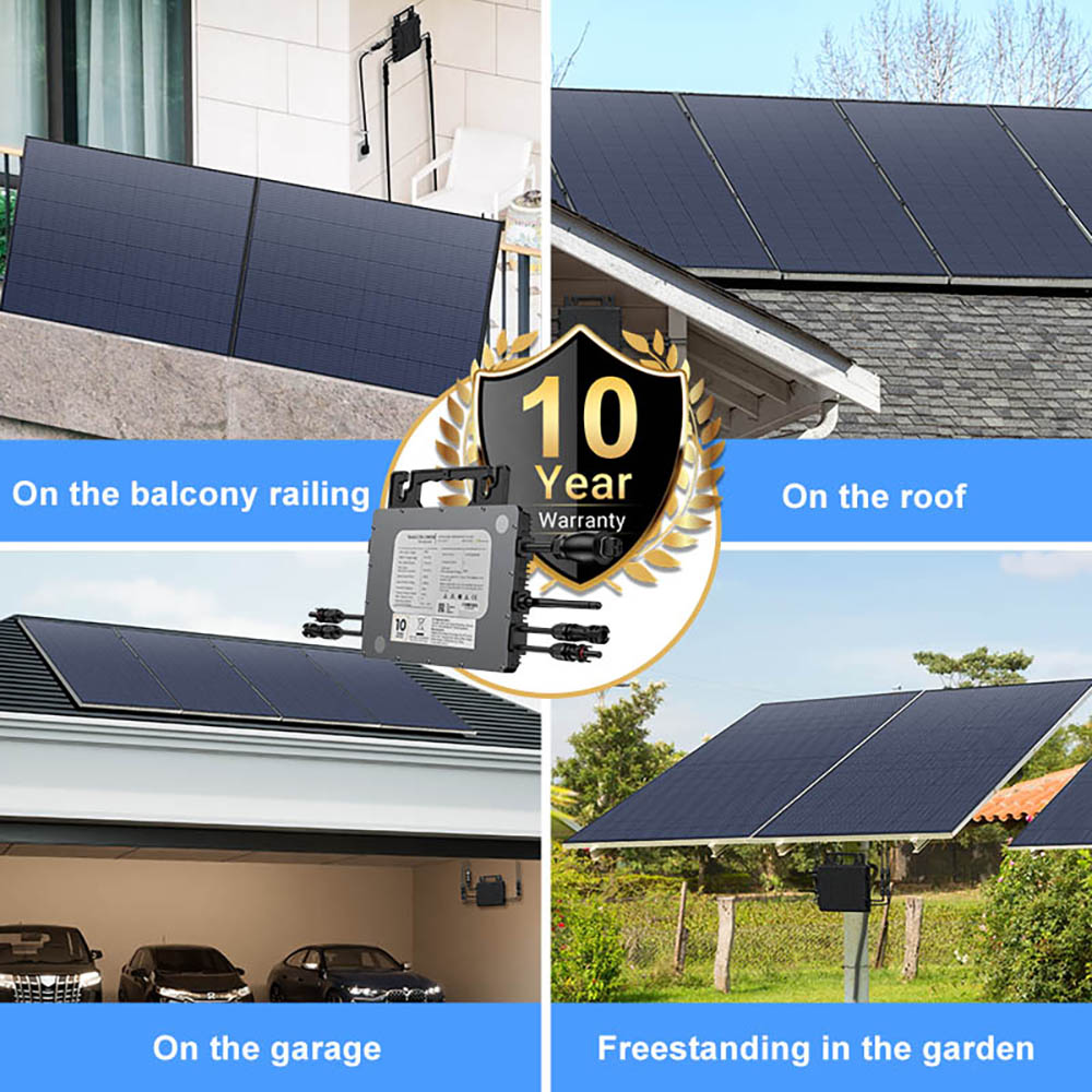 LIONSHEE LS-800Mi 800W Micro Inverter, 2 MPPTs, 230V Output, 96% Peak Efficiency, IP67 Waterproof, Wi-Fi Smart Monitoring