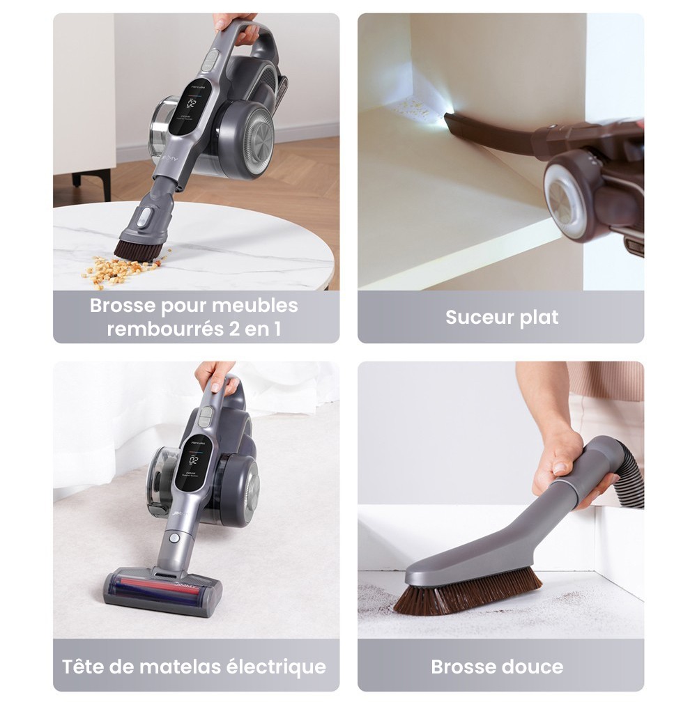 Aspirateur à main sans fil JIMMY H10 Flex, aspiration 245AW, 4 modes de nettoyage, bac à poussière de 0,6 L, batterie 2500 mAh