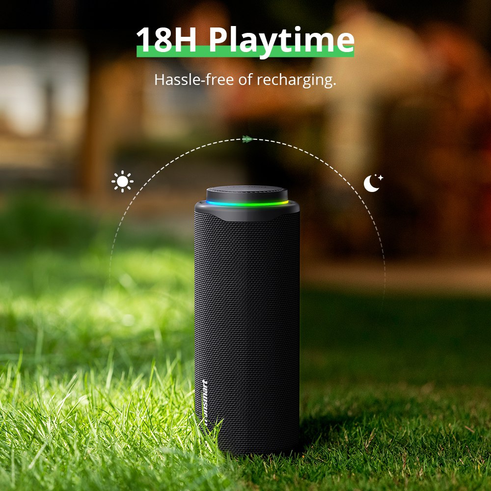 Enceinte portable d'extérieur Tronsmart T8, puissance 40 W, 18 heures d'autonomie - Bleu